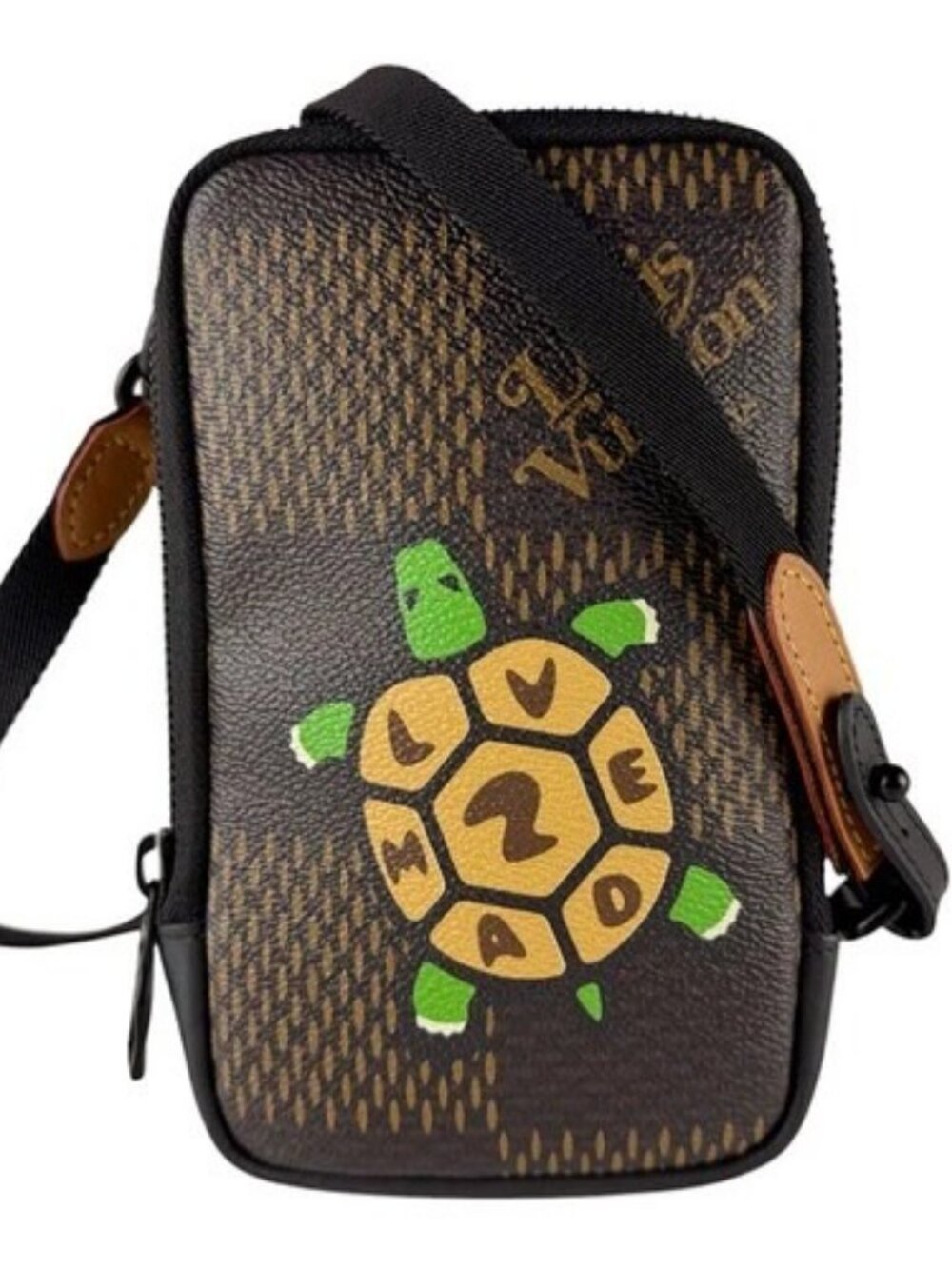 Auth LOUIS VUITTON x NIGO Double Phone Pouch Shoulder Bag Brown N40377 - z9938